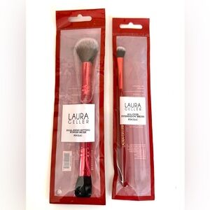 LAURA GELLER DUAL-ENDED SETTING POWDER BRUSH + ALL-OVER EYESHADOW BRUSH NEW